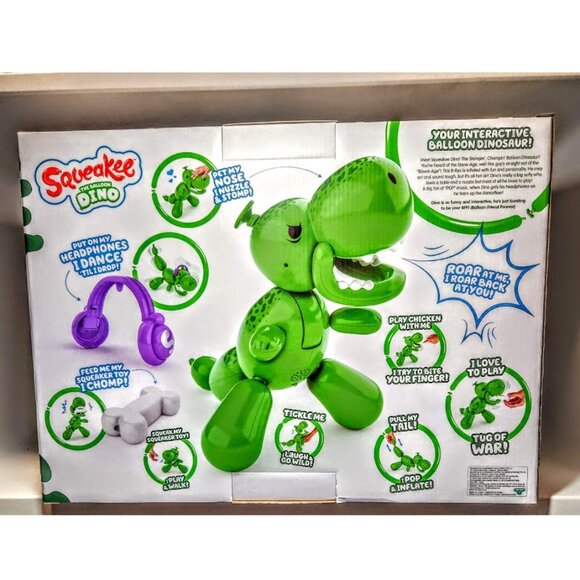 NEW Squeakee The Balloon Dino Interactive Dinosaur Pet Toy Stomps & Roars NIB Ov - Picture 10 of 17